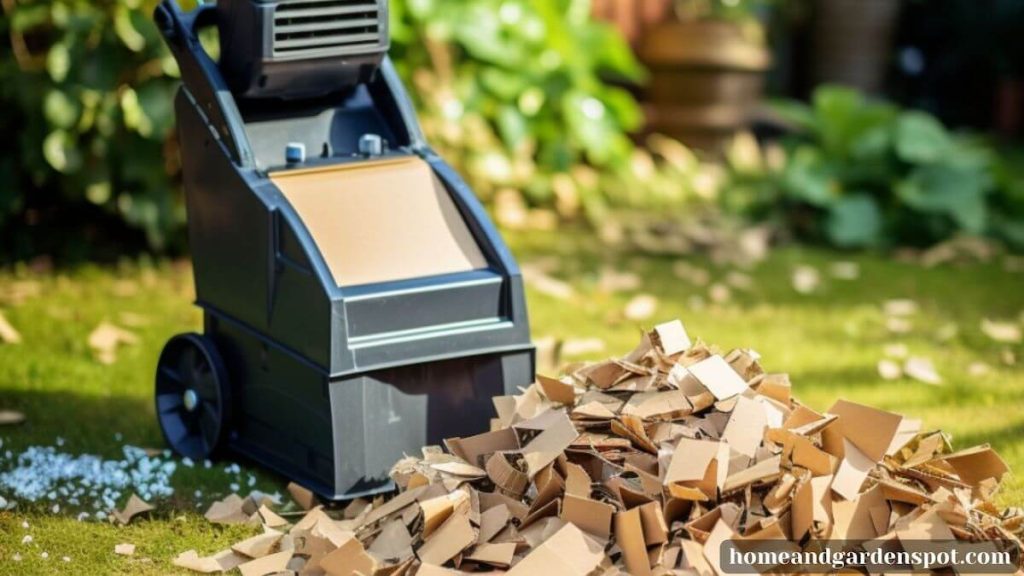 Chipper shredder used in shredding cardboard for composting