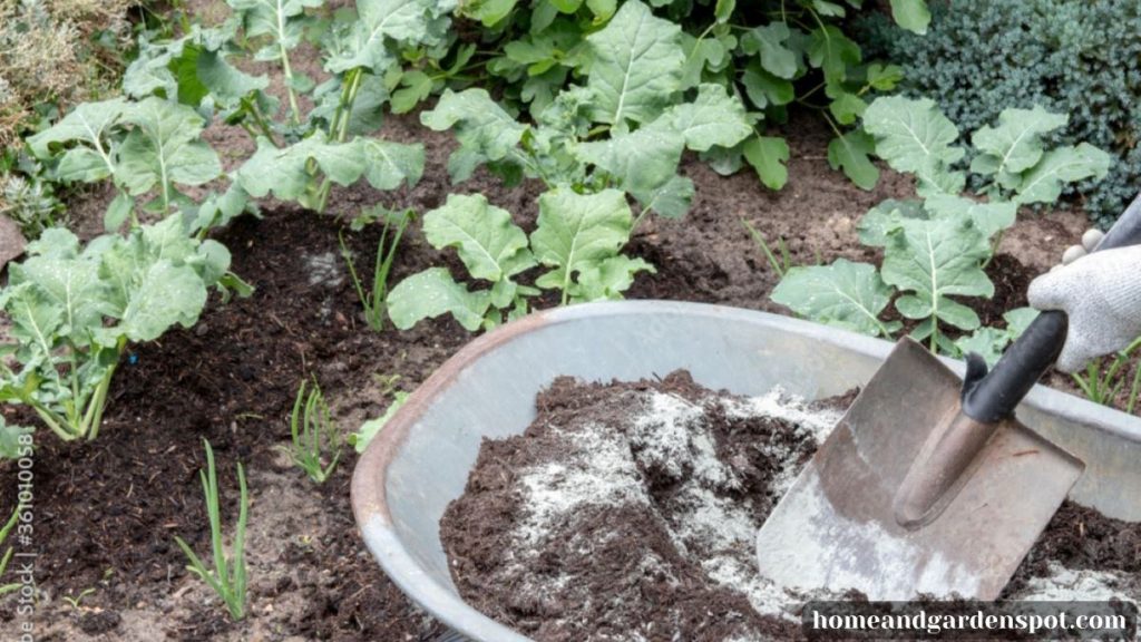 flour mixed in compost for garden