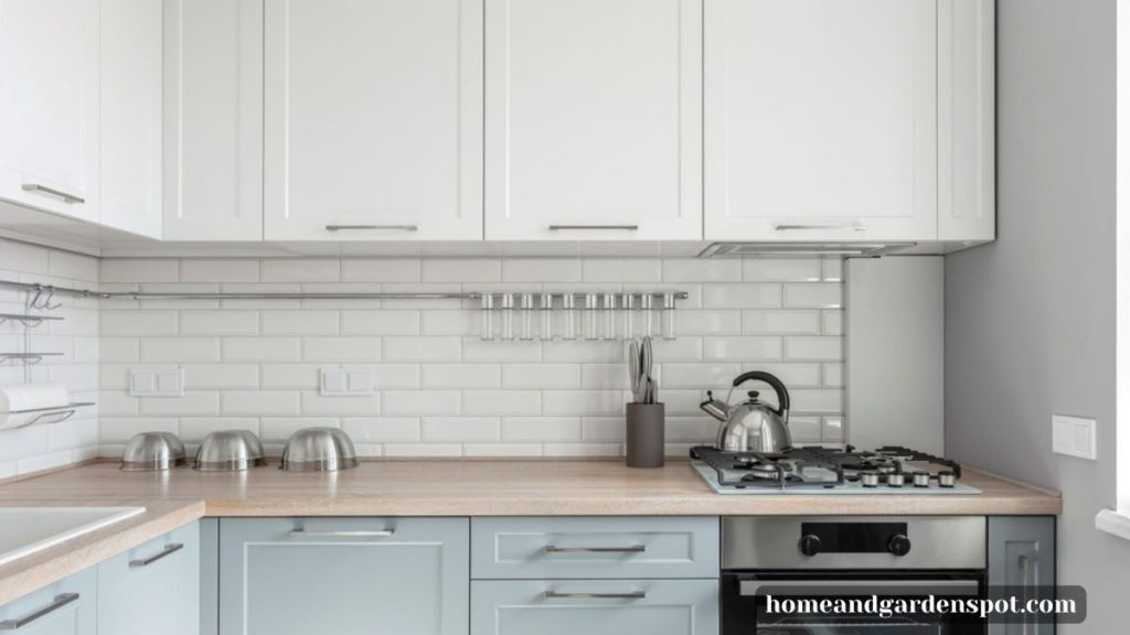 crisp white light color in small kitchen